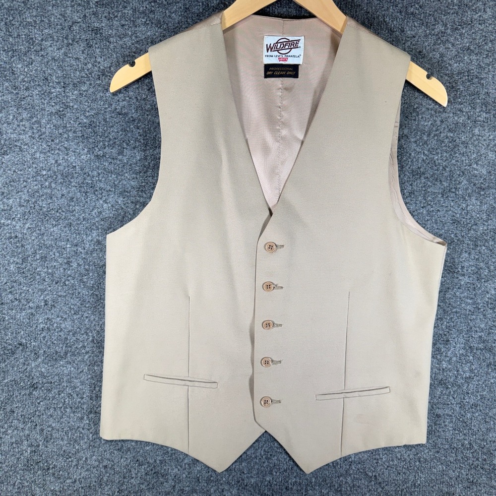 Levi's Panatela Wildfire Suit Vest Men M Tan Beige 5-Button Western Vintage 80s